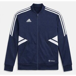 adidas Mens Track Jacket Small Blue Aeroready Breathable Full Zip Training Top